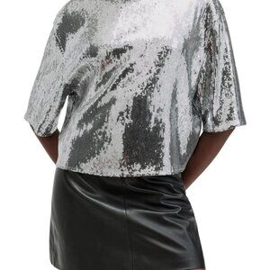 AllSaints Julea Sequin T-Shirt Sz L